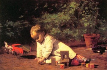 Thomas Eakins Painting - Baby at Play Realism Thomas Eakins